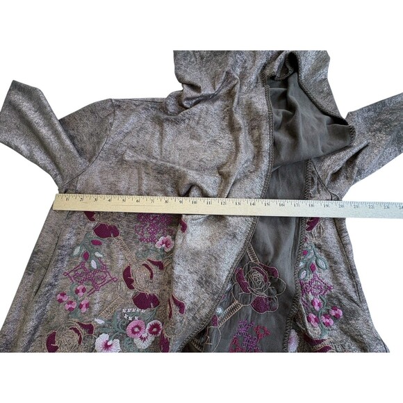 Johnny Was Biya XS JWLA Workshop Claudette Metallic Sweater Hooded Jacket $458 - Picture 13 of 16